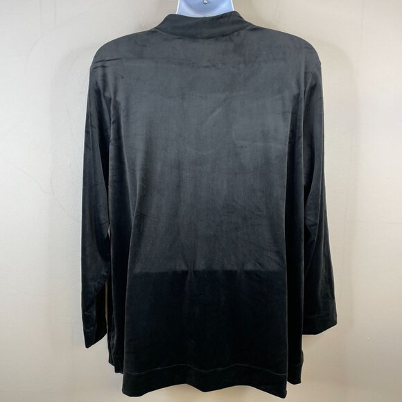J. Jill Womens VELVET VELOUR Party Tunic Top Size 3X Black BUTTERY SOFT Luxe - Picture 6 of 11